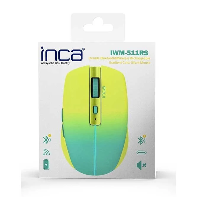 Inca IWM-511RS Wireless Mouse gelb/blau, USB/Bluetooth