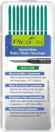 Pica-Marker Dry Set wasserstrahlfest Bleistiftmine 2.8mm grün, 10er-Pack