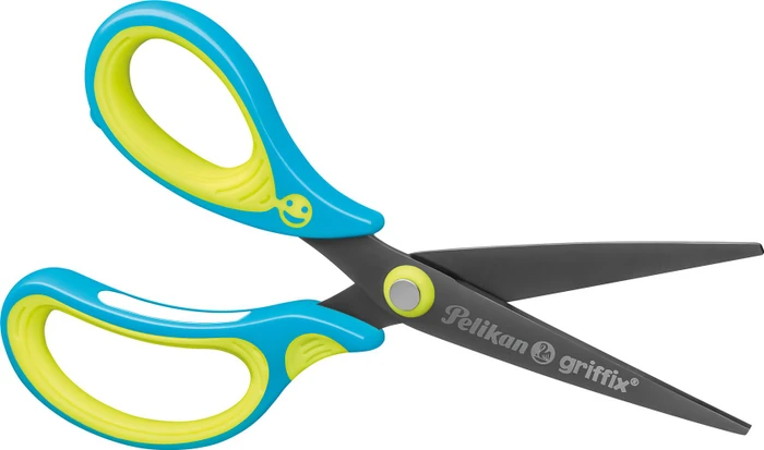 Pelikan griffix Schulschere Blisterverpackung, Universalschere, Linkshänder, 150mm, Neon Fresh Blue