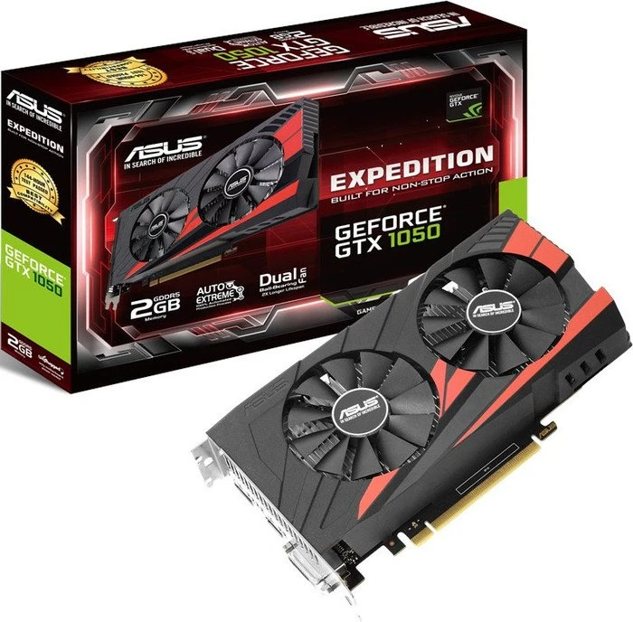 ASUS Expedition GeForce GTX 1050, EX-GTX1050-2G, 2GB GDDR5, DVI, HDMI, DP