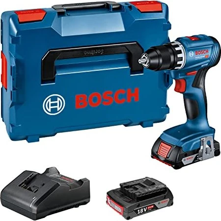 Bosch Professional GSR 18V-45 Akku-Bohrschrauber inkl. L-Boxx + 2 Akkus 2.0Ah