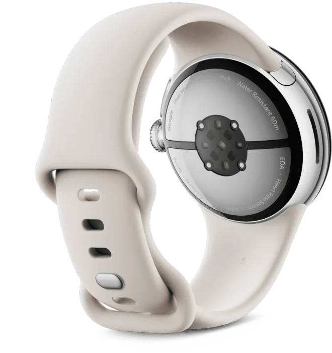 Google Pixel Watch 3 (LTE) 41mm Polished Silver mit Sportarmband Porcelain