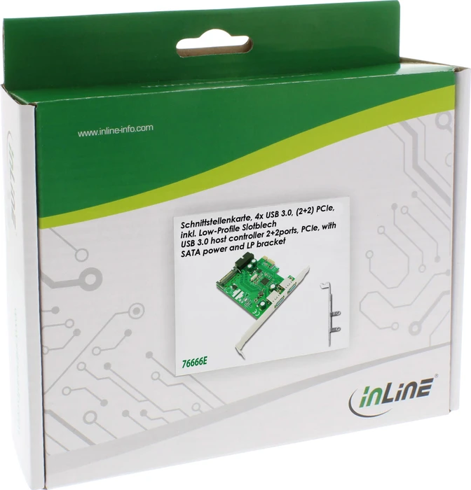 InLine Schnittstellenkarte, 2x USB-A 3.0, 1x USB 3.0 Header, PCIe 2.0 x1