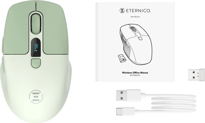 Eternico MSB270 Wireless Office Mouse hellgrün, USB/Bluetooth