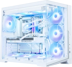 Zalman D40 White, weiß, Glasfenster