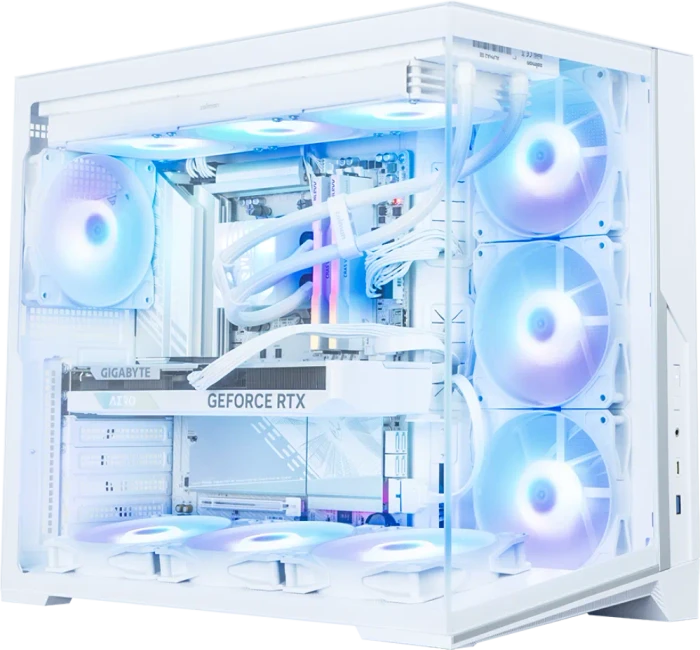 Zalman D40 White, weiß, Glasfenster