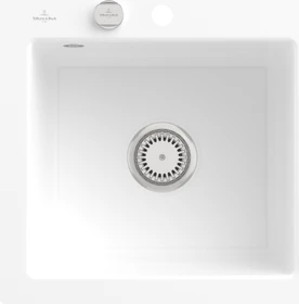 Villeroy & Boch Subway 50 S flat flächenbündig Becken mittig mit Ablauffernbedienung weiß alpin