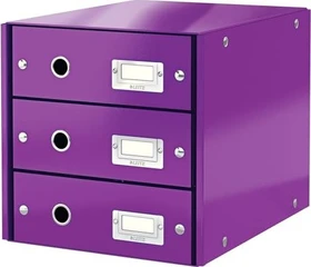 Leitz Click & Store WOW Schubladenbox, 3 Schubladen, violett