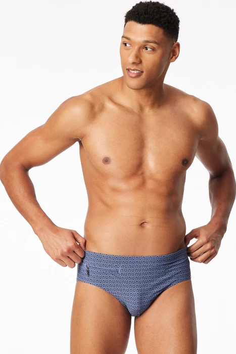 Schiesser Aqua Streifen Slip Badehose navy (Herren)