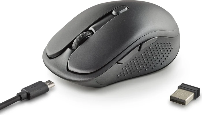 NGS Evo Rust Black Wireless Rechargeable Silent Mouse schwarz, USB