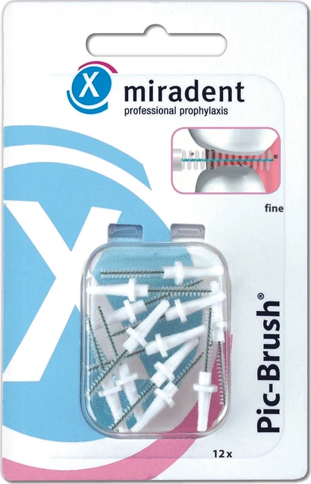 Miradent Pic-Brush Ersatz Interdentalbürste fine weiß, 12 Stück