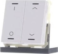 MDT Taster Light 63 2-fach studioweiß glänzend, Symbol I/O und Auf/Ab