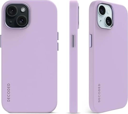 Decoded AntiMicrobial Silicone Back Cover für Apple iPhone 15 Plus Lavender