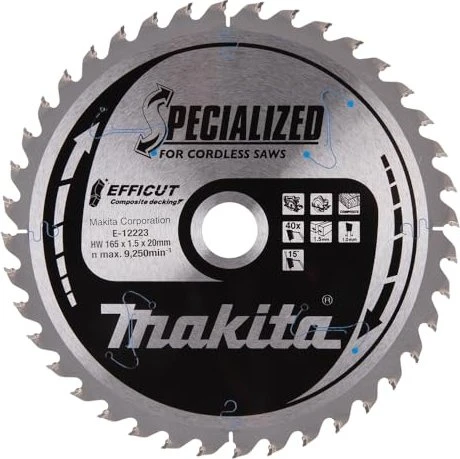 Makita Specialized Efficut Kreissägeblatt 40Z, 165x1x20mm, 1 Stück