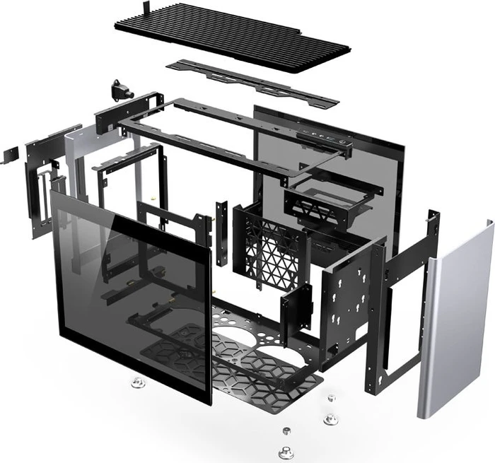 Jonsbo Jonsplus i100 Pro, silber, Glasfenster, Mini-ITX