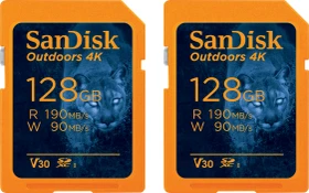SanDisk Outdoors 4K R190/W90 128GB, UHS-I U3, Class 10, 2er-Pack