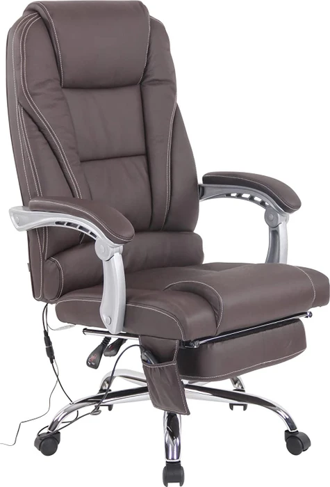 CLP Pacific Leder Bürostuhl mit Massagefunktion, braun
