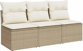 vidaXL Gartensofa/Gartenbox mit Kissen 165cm 3-Sitzer beige