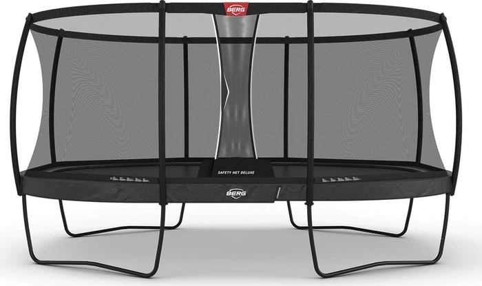 Berg Grand Champion Regular mit Sicherheitsnetz 470x310cm Trampolin grau
