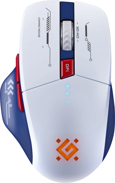 Defender Tisa GM-126 Wireless Gaming Mouse weiß/blau/rot, USB/Bluetooth