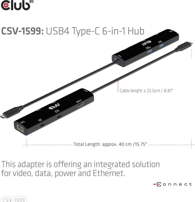 Club 3D 6-in-1 Docking-Station, USB4 [Stecker]