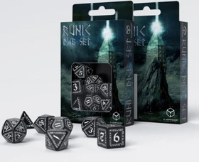 Q-Workshop Würfelset Runic - black & white