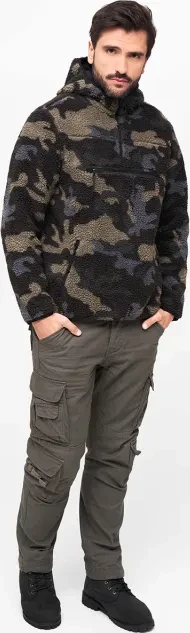 Brandit Teddyfleece Worker Hoodie darkcamo (Herren)