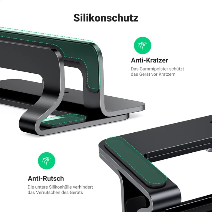 Ugreen Vertikaler Laptopständer, schwarz, verstellbar