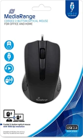 MediaRange 3-Button Optical Mouse, schwarz, USB (MROS210)