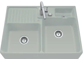 Villeroy & Boch Spülstein Becken rechts mit Ablauffernbedienung fossil