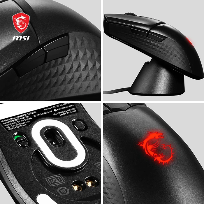 MSI Clutch GM31 Lightweight Wireless Gaming Mouse schwarz, USB