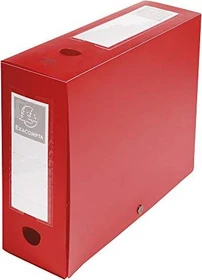 Exacompta Archivbox Kunststoff blickdicht mit Druckknopf 100mm, A4, rot