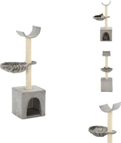 vidaXL Katzen-Kratzbaum mit Sisal-Kratzsäulen, 105cm, beige/grau