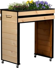 Dobar 58335FSCe Wheely Hochbeet 77x47cm natur