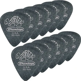 Dunlop Tortex Pitch Black Standard Pick, .50mm, 12-Pack