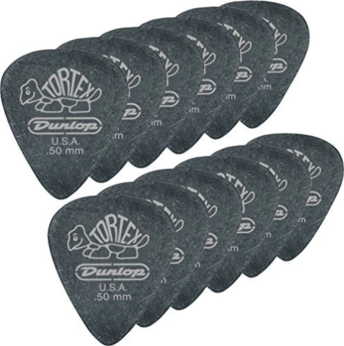 Dunlop Tortex Pitch Black Standard Pick, .50mm, 12-Pack