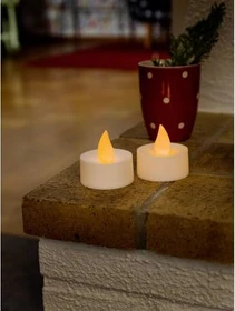 Konstsmide Echtwachskerze 5.6cm weiß LED warmweiß, 2 Stück