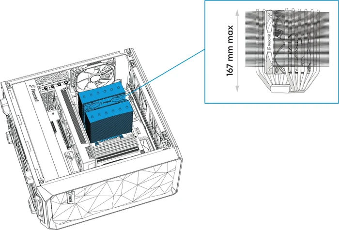 Fractal Design Meshify 2 Mini Black TG Clear Tint, Glasfenster
