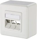 Metz Keystone Anschlussdose AP 3 Port unbestückt reinweiß