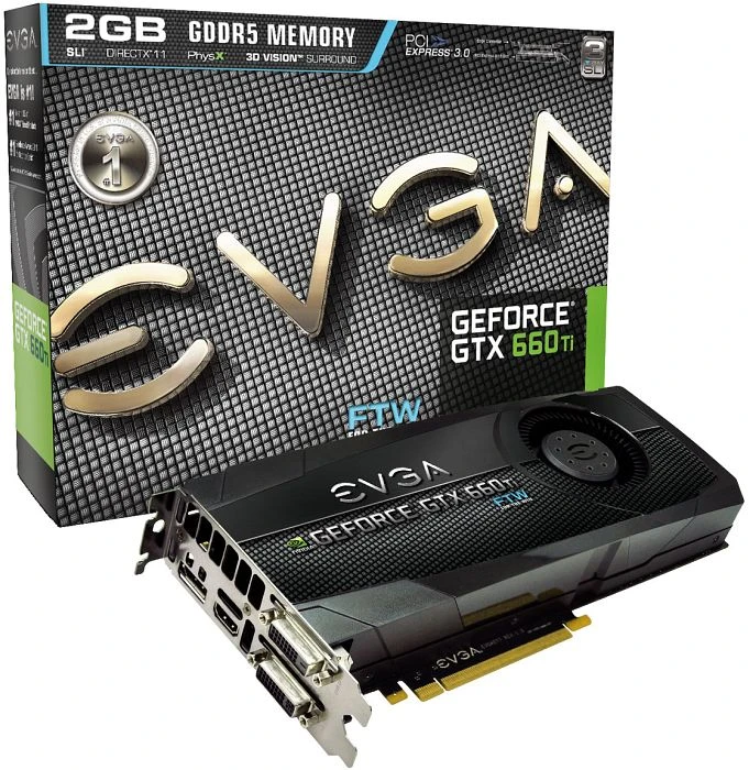 EVGA GeForce GTX 660 Ti FTW, 2GB GDDR5, 2x DVI, HDMI, DP