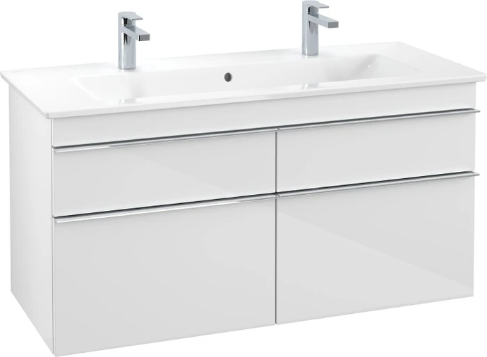 Villeroy & Boch Venticello Waschbeckenunterschrank für Becken mittig 4 Auszüge 1153x590x477mm glossy white/chrome