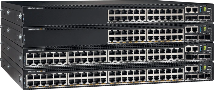 Dell EMC Networking N Series PowerSwitch N2200 Rackmount 2.5G Managed Stacking Switch, 48x RJ-45, 4x SFP28, Front to Back Airflow