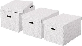 Esselte Home Storage Box Large Aufbewahrungsbox, weiß, 3er-Pack
