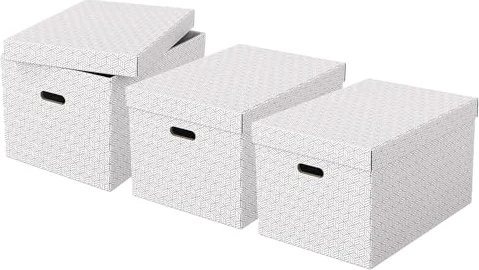 Esselte Home Storage Box Large Aufbewahrungsbox, weiß, 3er-Pack