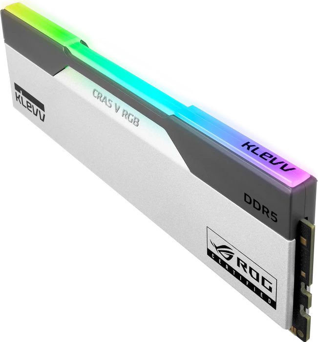 Klevv Cras V RGB ROG Certified weiß/schwarz UDIMM 32GB Kit, DDR5-6200, CL32-38-38-78