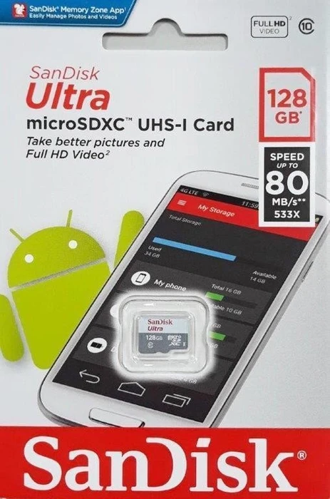 SanDisk Ultra R80 128GB, UHS-I, Class 10