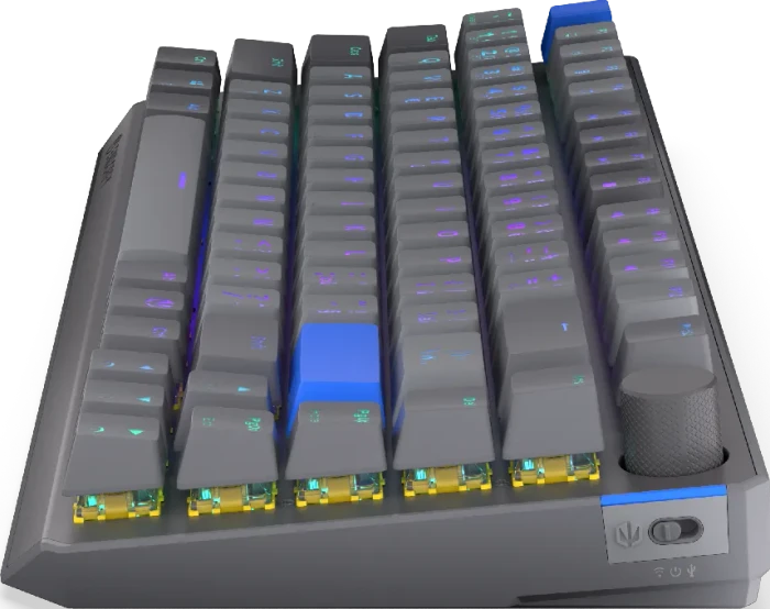 Endorfy Thock V2 75% Wireless, PBT, grau, LEDs RGB, hot-swap, Endorfy YELLOW, USB/Bluetooth, CZ/SK