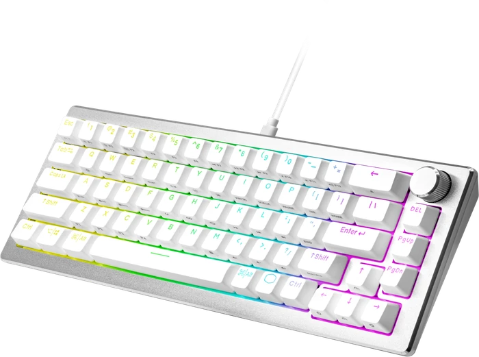 Cooler Master CK720, LEDs RGB, hot-swap, silber/weiß, Kailh Box V2 RED, USB, US