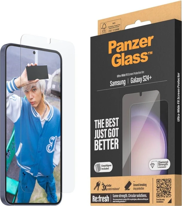 PanzerGlass Ultra-Wide Fit with EasyAligner für Samsung Galaxy S24+