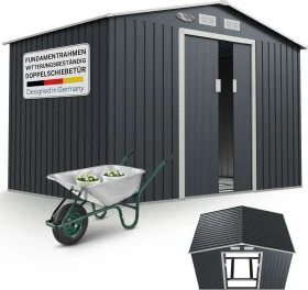 Juskys Metall Gerätehaus 277x191cm anthrazit